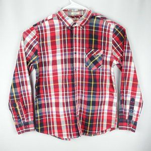 Levi's Men's Long Sleeve Red Plaid Button Down Shirt